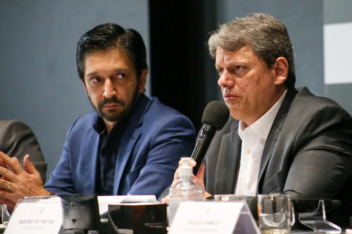O prefeito Ricardo Nunes e o governador Tarcísio de Freitas - Metrópoles
