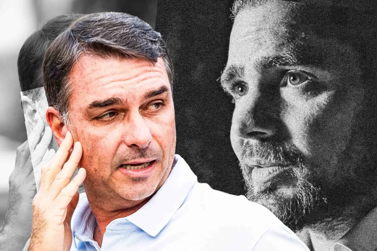 Flávio Bolsonaro e Vorcaro, em montagem fotográfica -- Metrópoles