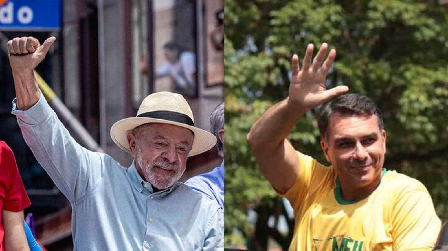 Lula e Fl&aacute;vio Bolsonaro disputam a presid&ecirc;ncia da Rep&uacute;blica