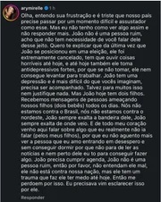 Esposa de João Gomes, Ary Mirelle justifica isenção do cantor sobre política: "Não é ruim"