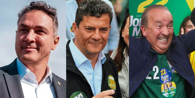 Zucco (PL) Sérgio Moro (PL) e Jorginho Mello (PL) Foto: Divulgação/PL; @sf_moro; @jorginhomello/Instagram