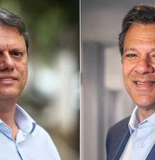 Tarcísio de Freitas (Republicanos) e Fernando Haddad (PT) disputam o governo de São Paulo Foto: Fotos: Alex Silva / Estadão e Facebook / Fernando Haddad / Estadão