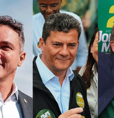 Zucco (PL) Sérgio Moro (PL) e Jorginho Mello (PL) Foto: Divulgação/PL; @sf_moro; @jorginhomello/Instagram