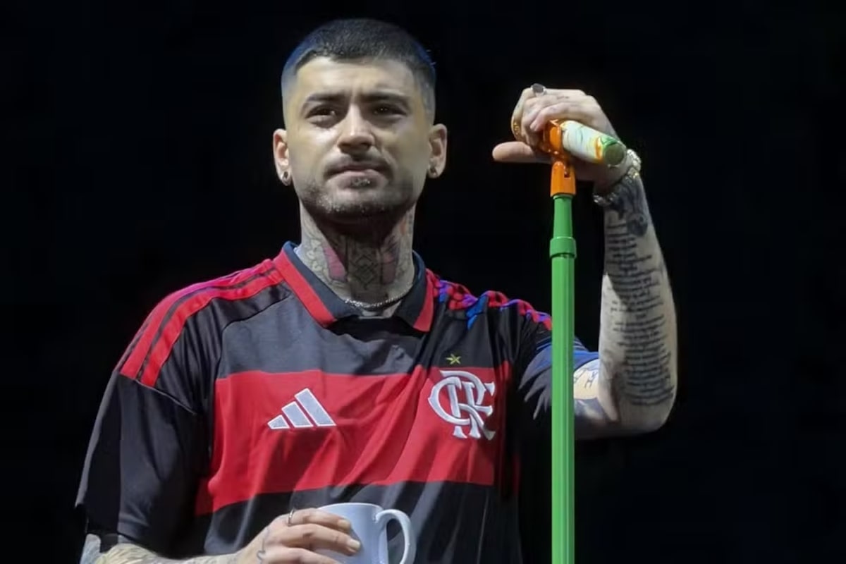 Zayn, ex-One Direction, usa camisa do Flamengo em show no estádio do Palmeiras e se desculpa