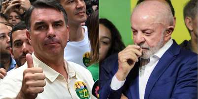 Flávio Bolsonaro ficou à frente na disputa eleitoral do primeiro turno contra Lula Foto: ALEXANDRE BRUM/ENQUADRAR/ESTADÃO CONTEÚDO / WILDALLY SOUZA/ATO PRESS/ESTADÃO CONTEÚDO