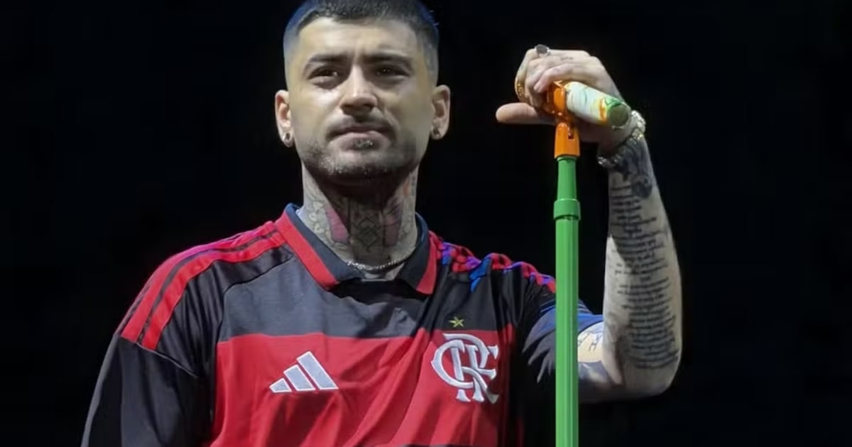 Zayn, ex-One Direction, usa camisa do Flamengo em show no estádio do Palmeiras e se desculpa