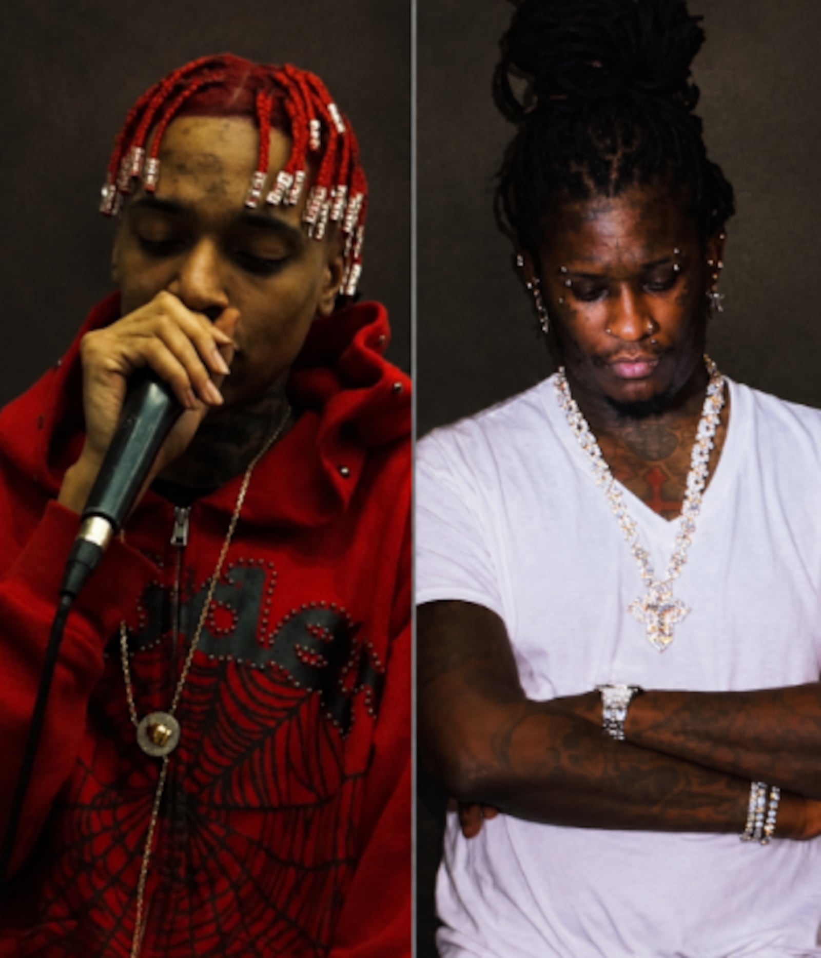 Oruam e Young Thug: parceria internacional movimenta fãs e alimenta expectativas sobre nova música Imagens reprodução Redes Sociais/ @Oruam/ @youngt