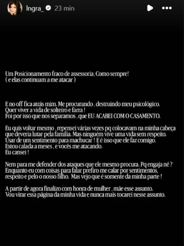 Ingra Soares se revolta com Zé Vaqueiro: “Eu cansei!”